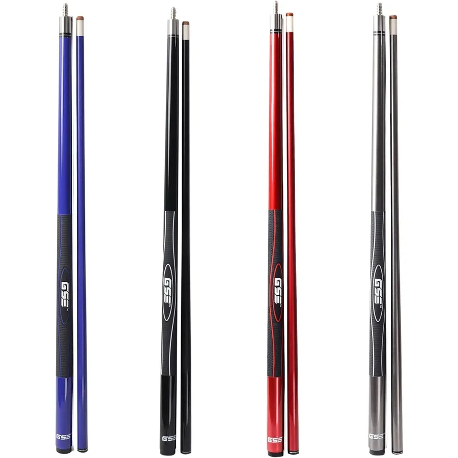 GSE Games Sports Expert 58 2 قطعة من أعواد البلياردو المركبة المصنوعة من الألياف الزجاجية والجرافيت مع خيارات ألوان متعددة ووزن #1