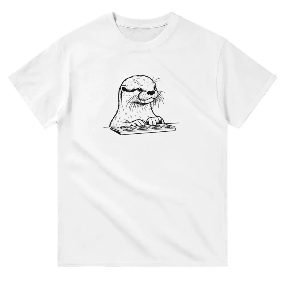 Otter Playing Keyboard T Shirt Animal Lover Funny S For Him Her