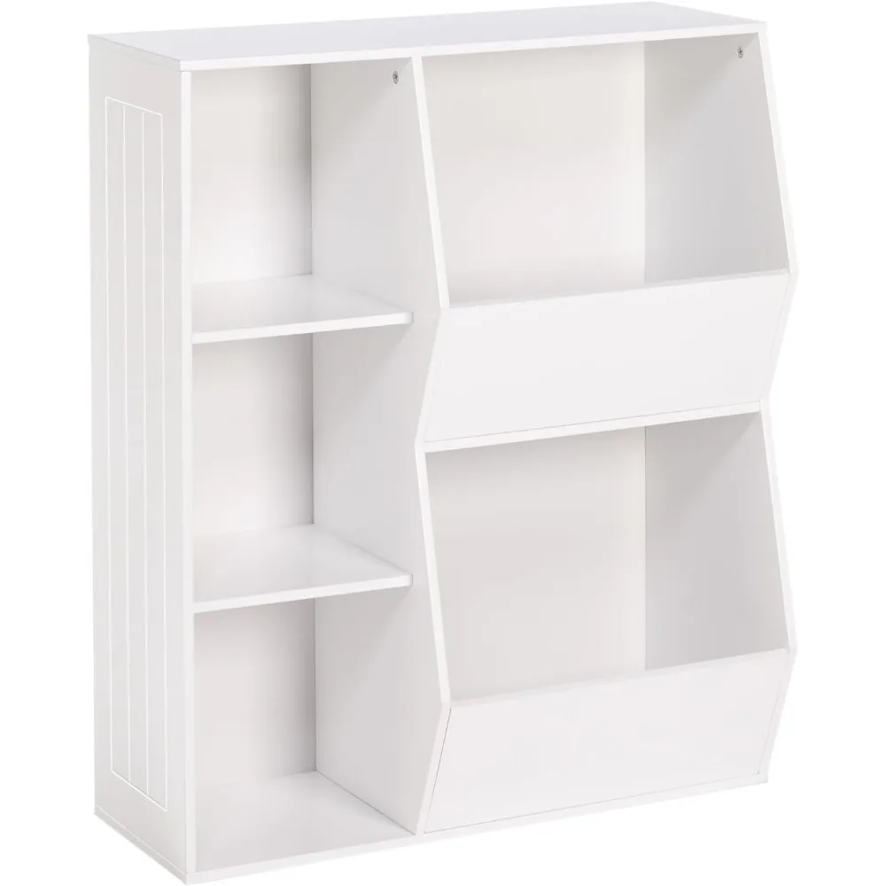 Toy Storage Organizer and Bookcase with Cubbies and Veggie Storage Bins for Home Organization Bookshelf and Containers