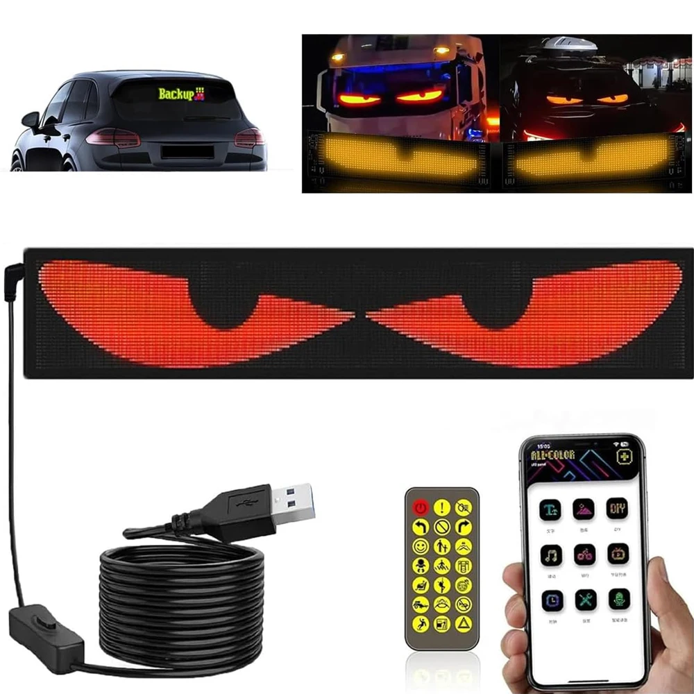 RGB LED Car Sign Animation LED Matrix Pixel Panel DIY Programmable Bluetooth App Control LED Panel Flexible Display Light