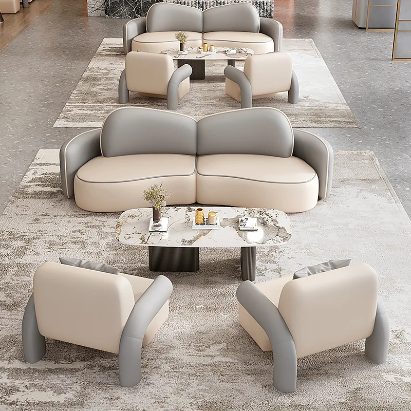 

Nordic business negotiation reception combination sales office exhibition hall meeting guestsdouble sofa