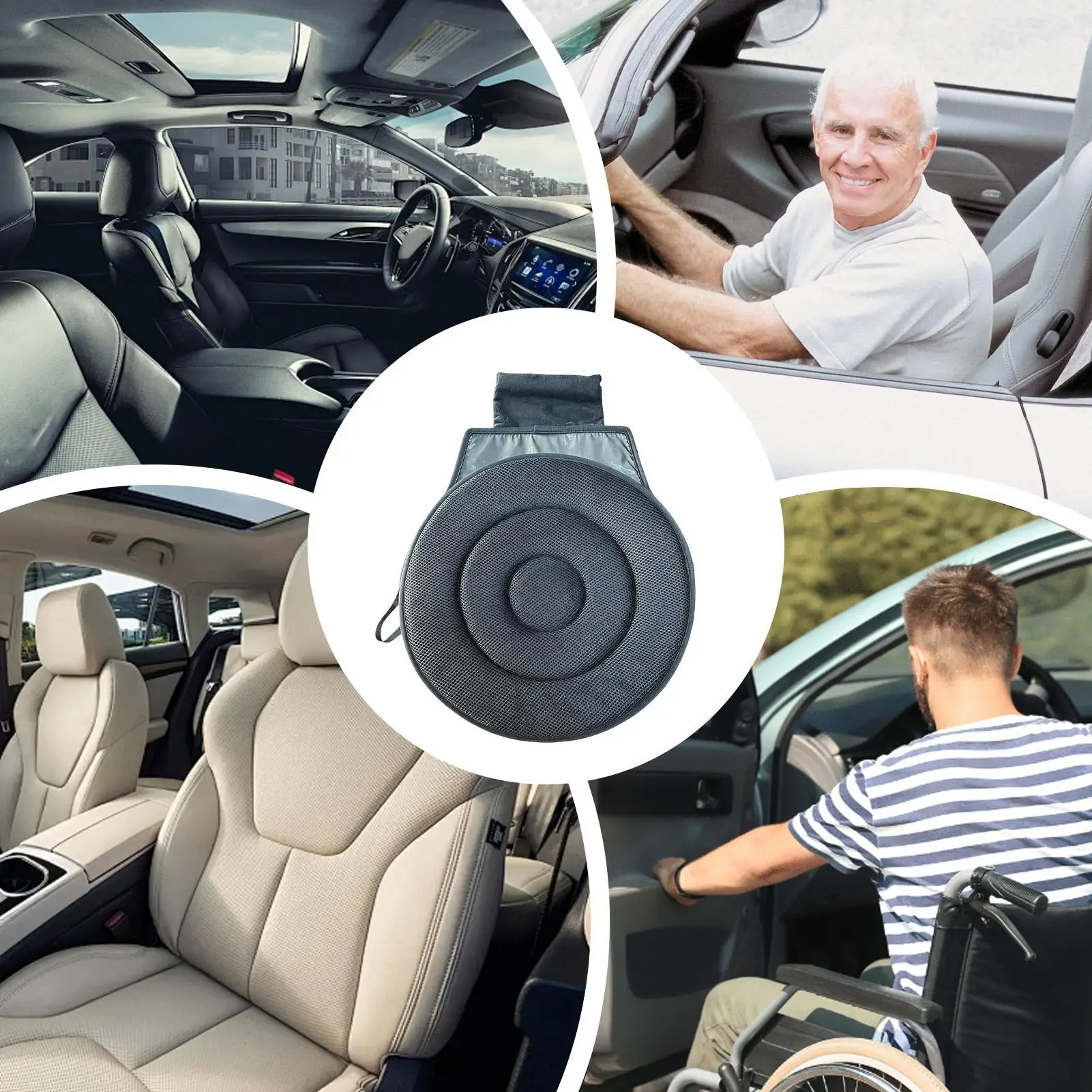 Rotating Seat Cushion For Car Portable Breathable Pads Chair Assist 360 Rotating Seat Cushion For Seniors Adults Kids Wheelchair