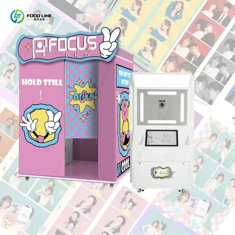 Customized Detachable All In One Commercial Photo Booth High Speed Printer With Automatic Payment For Party Use