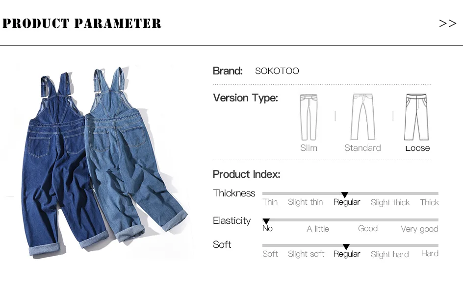 Herren Plus Size Denim Latzhose Klassische Cargo-Jeans mit Großen Taschen Lose Arbeitslatzhose Trägerhose Dunkel- und Hellblau – Detail 1