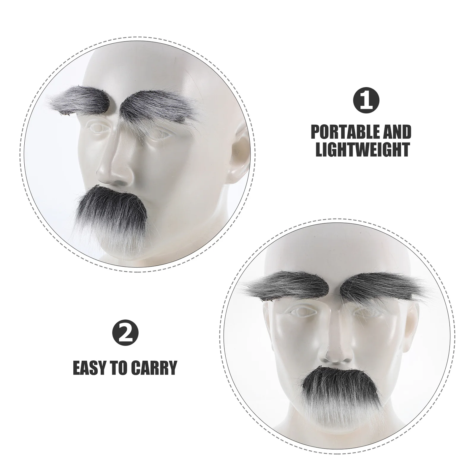 12 Zestawów Realistycznych Sztucznych Wąsów Brwi Samoprzylepnych Sztucznych Brod dla Mężczyzn na Halloween Imprezę Cosplay Akcesoria