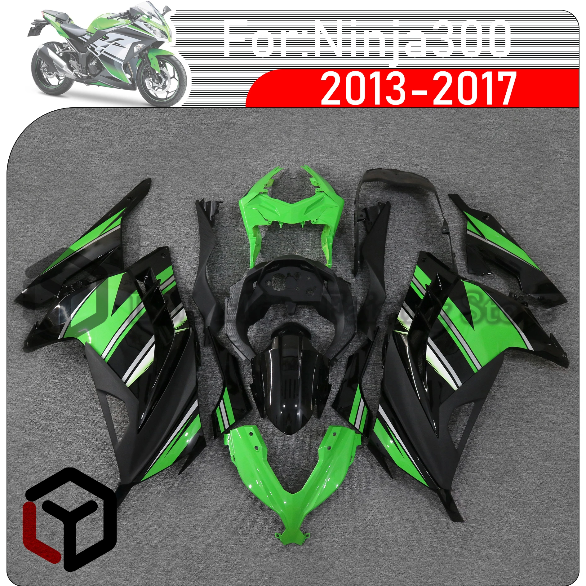 

For Kawasaki Ninja300 EX 300 2013 2014 2015 2016 2017 Motorcycle ABS Injection Fairing Kit Body Bodywork Fairing Full Fairing