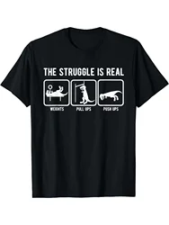 Funny Dinosaur And Letter Print Men's Casual Stretch Short Sleeve Crew Neck T-shirt, Summer Outdoor