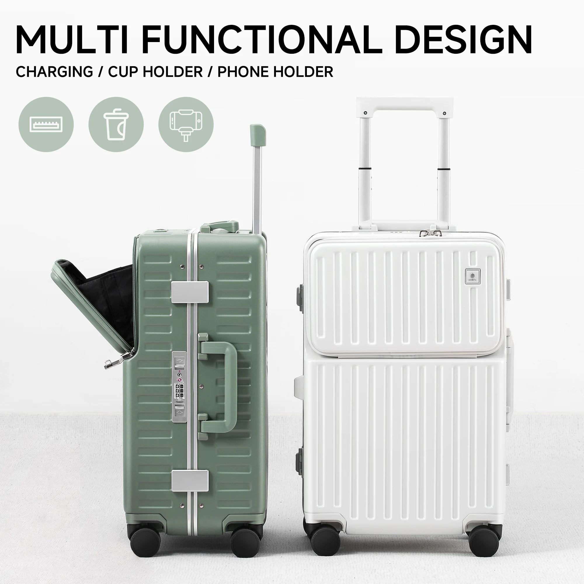 TSA Lock Approved Durable Hard Case Computer Carry-On Luggage Germany Silent Rotator Wheel Pressure Resistant Design