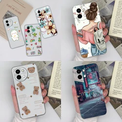 Cases For Vivo Y38 5G Lovely Bear Sweet Girls New Design Transparent Silicone TPU Back Cover For VivoY38 6.68 Coque Phone Funda
