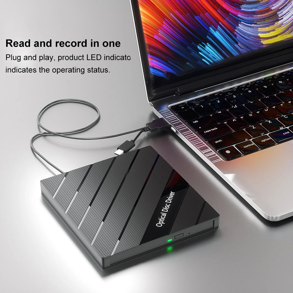 محرك أقراص بصري خارجي بالأشعة الزرقاء ، USB ، نوع C ، 7 في 1 ، CD ، DVD ، BD ، مشغل RW ، ناسخ ، كاتب مع SD ، فتحات بطاقة TF للكمبيوتر الشخصي ، الكمبيوتر المحمول #4
