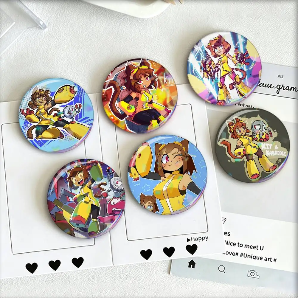 

NEW Cartoon K-Kit G-Gameoverse Laser Badge Creative Pins Brooch for Bag Clothes Hat Decor Gifts Fans Collect