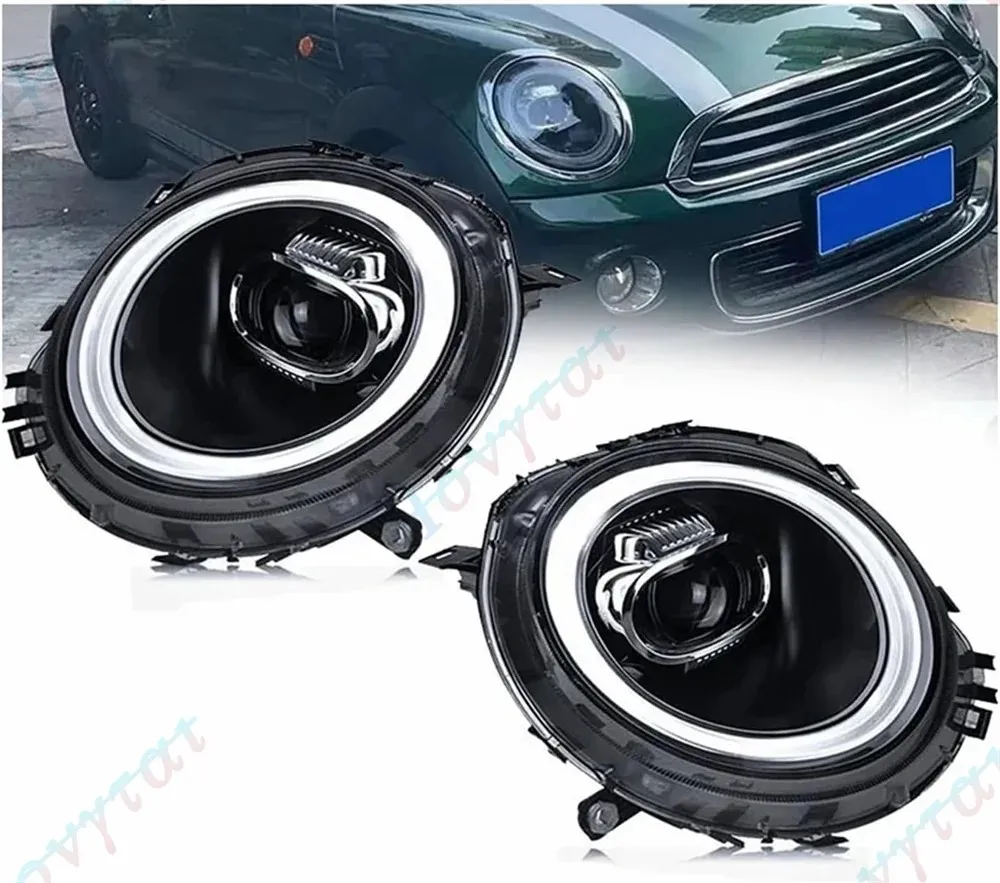 Pair LED Headlights For 2007-2013 2014 Mini Cooper R56 R57 R58 R59 JCW Headlamps Front Lights Turn Signal DRL Head Lamp Assembly