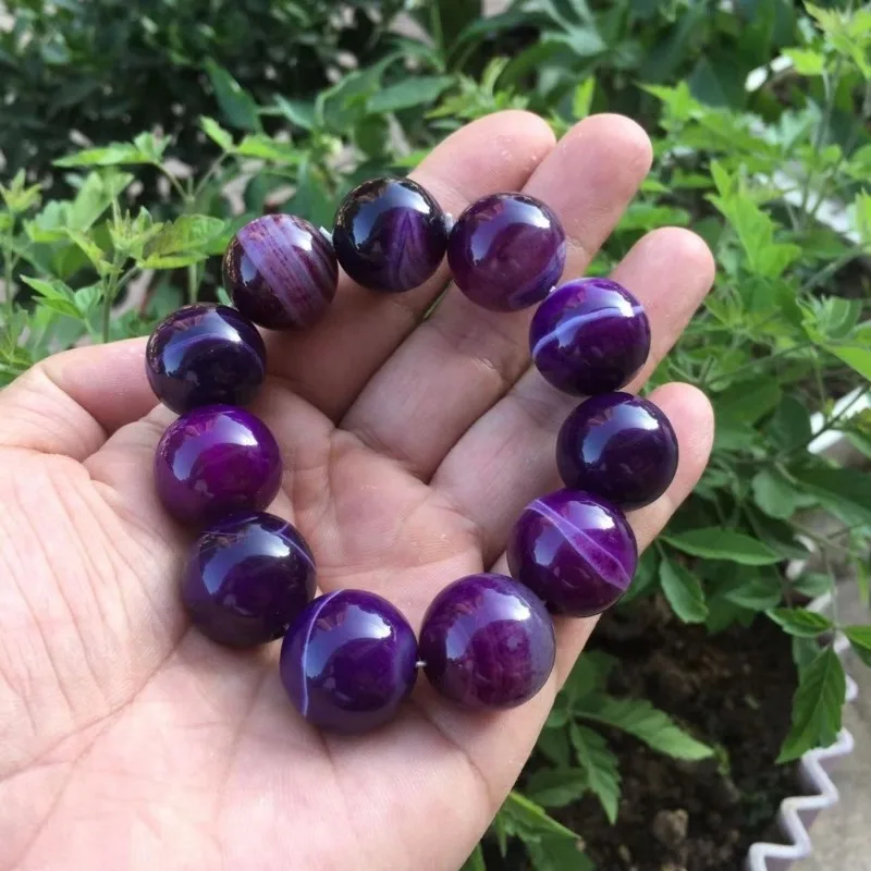 

Новый браслет из высококачественного фиолетового агата, элегантный унисекс-браслет, подчеркивающий изысканность характера