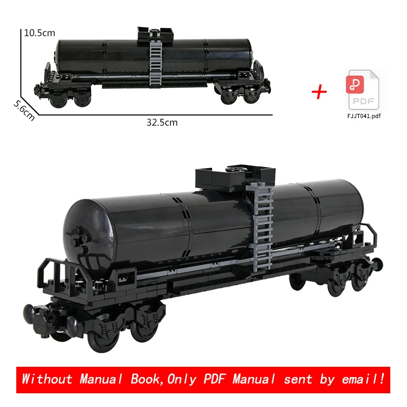 Moc Stad Technisch Idee Trein Basis Spoorweg Zwavelzuur Tanker Auto Voertuig Bouwstenen Kids Diy Speelgoed