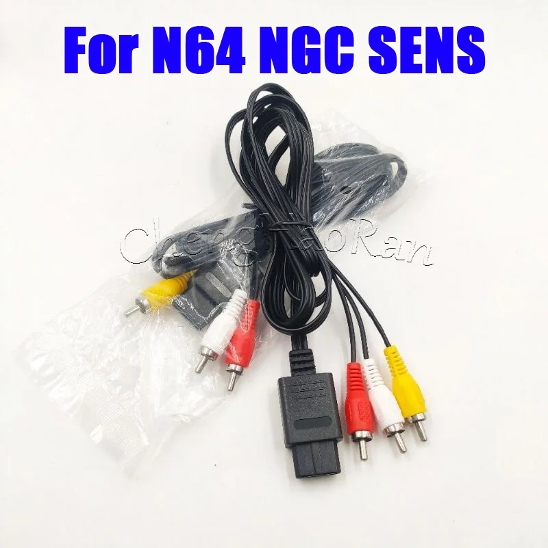 

1PC 1.8m AV Audio Cable Composite Video Cord 6 Feet Line Compatible with Nintendo 64/N64/GameCube/NGC SNES SFC TV Game Console