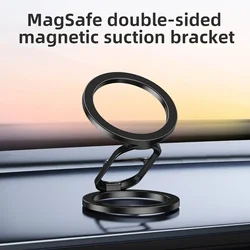 2024 Double-Sided Magnetic Phone Ring Holder for MagSafe Kickstand Magnet Grip for iPhone 16 15 14 13 12 Pro Android Phone Stand