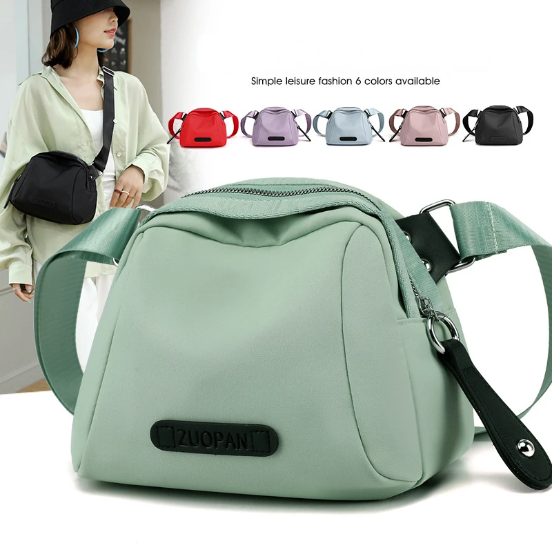 Vento Marea Shell Small Shoulder Bag for Women 2020 New Nylon Wide Strap Crossbody Bag Quality Soft Waterproof Cross Body Purses