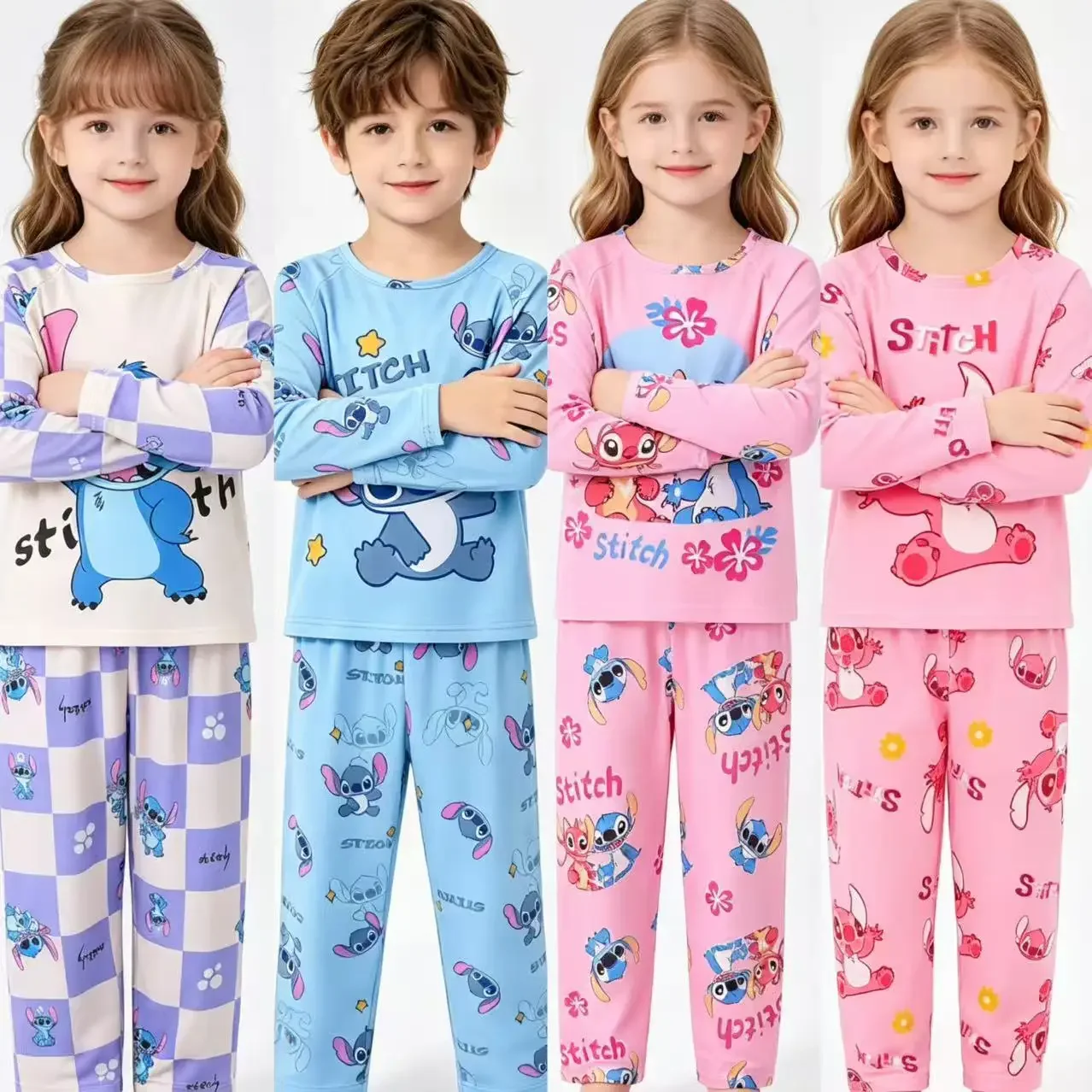 Galactic Federation Alien 626 Angel Pajama Long Sleeve Top Pants Toddler Soft Breathable Sleepwear Home Loungewear Night 2-14Y