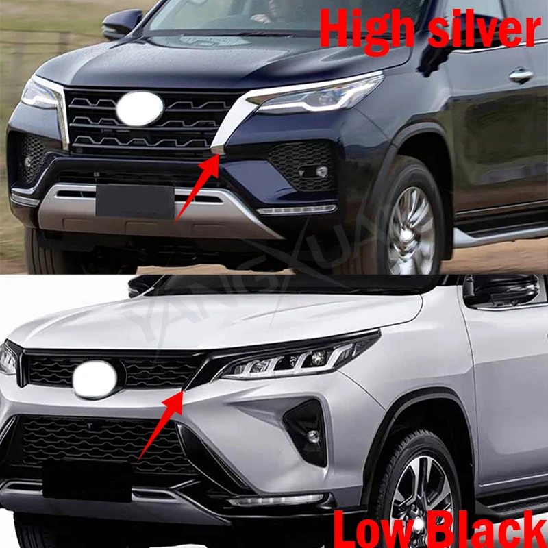 Front Bumper Headlight Trim Strip For Toyota Fortuner 2020 2021 2022 2023 2024 2025 Front Bumper Trim