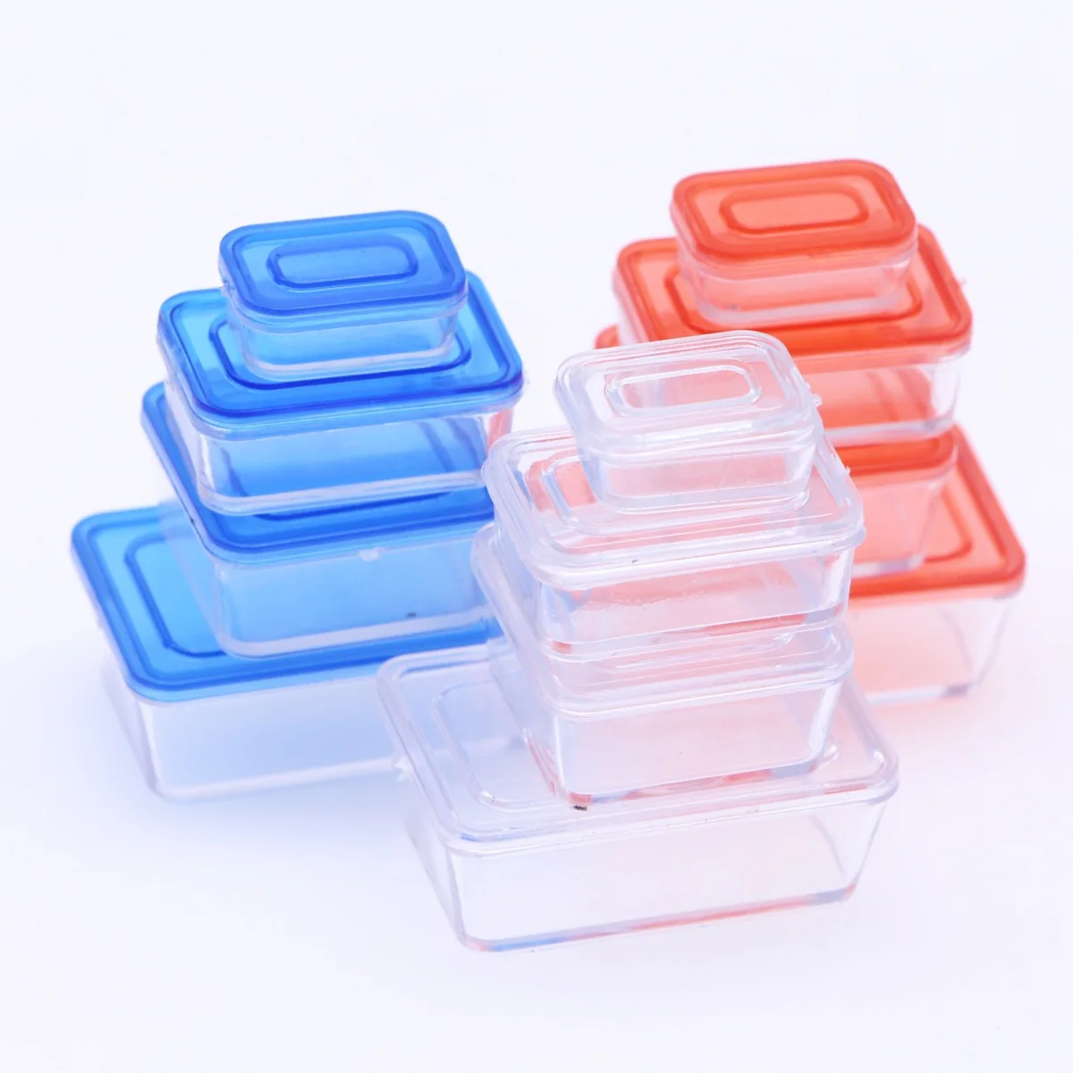 Doll house mini simulated plastic bento box, miniature food play scene food insulation storage box