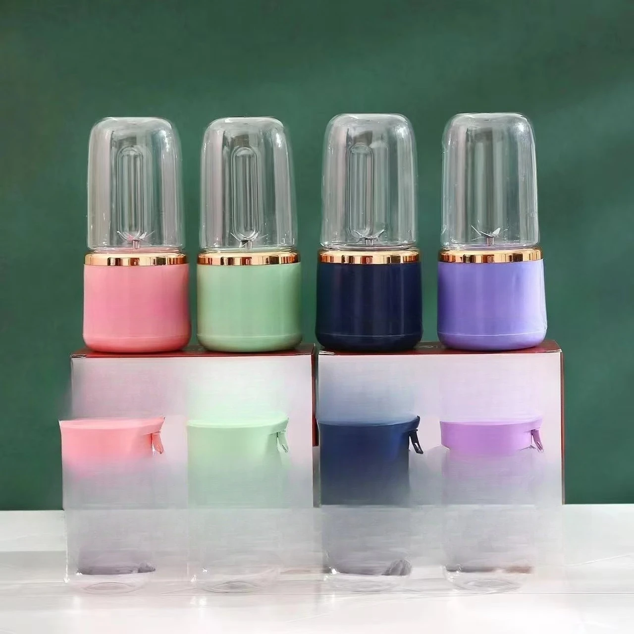 

Mini Electric Charging Portable Wireless Juicer Cup 4 Blades Fruit Smoothie Blender