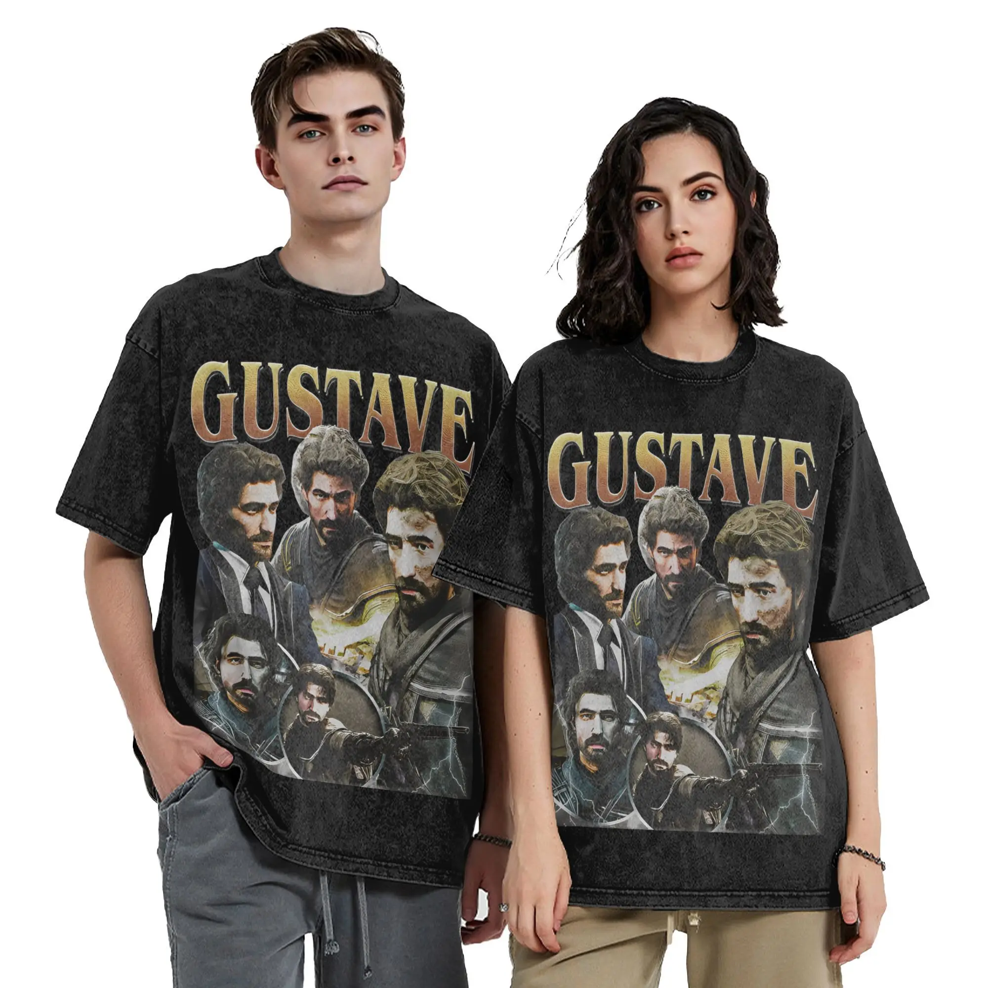 

Gustave Expedition 33 Men T Shirt Washed Fashion Tees Short Sleeve Crewneck T-Shirt 100% Cotton Classic Clothing