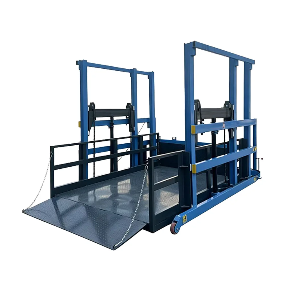 Portable Mobile Terminal Lifting Platform for Container Hydraulic Unloading 2T Load Capacity, 1700mm Lifting Height.