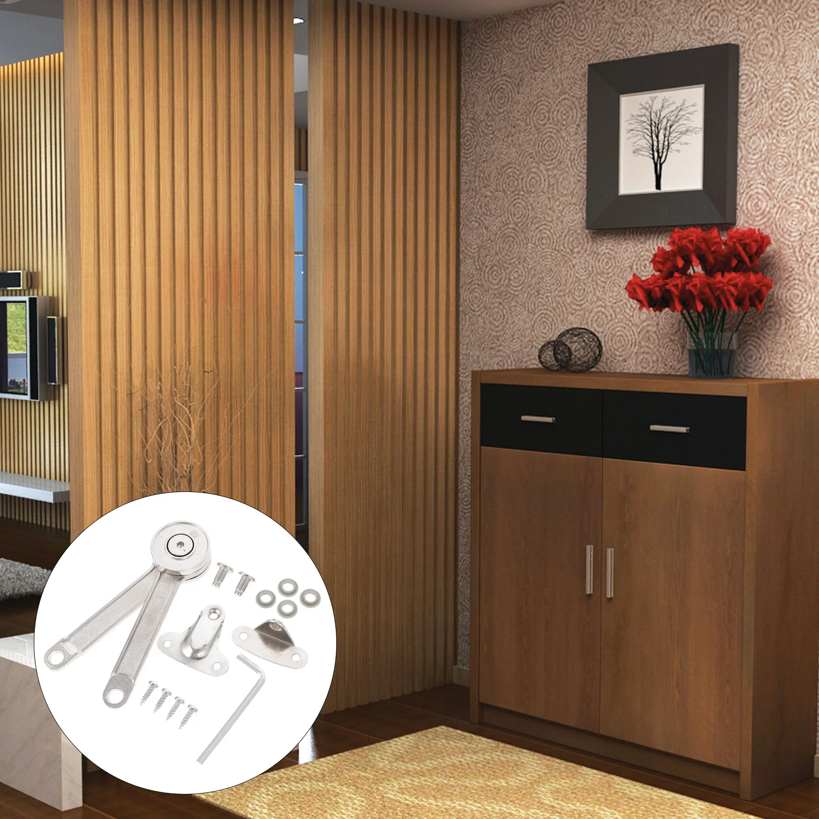 

1 Set Adjustable Angles Stay Support Lid Stay Hinge For Cabinets Wardrobes Bookcases Shoe Storage Durable Mounting Hardware