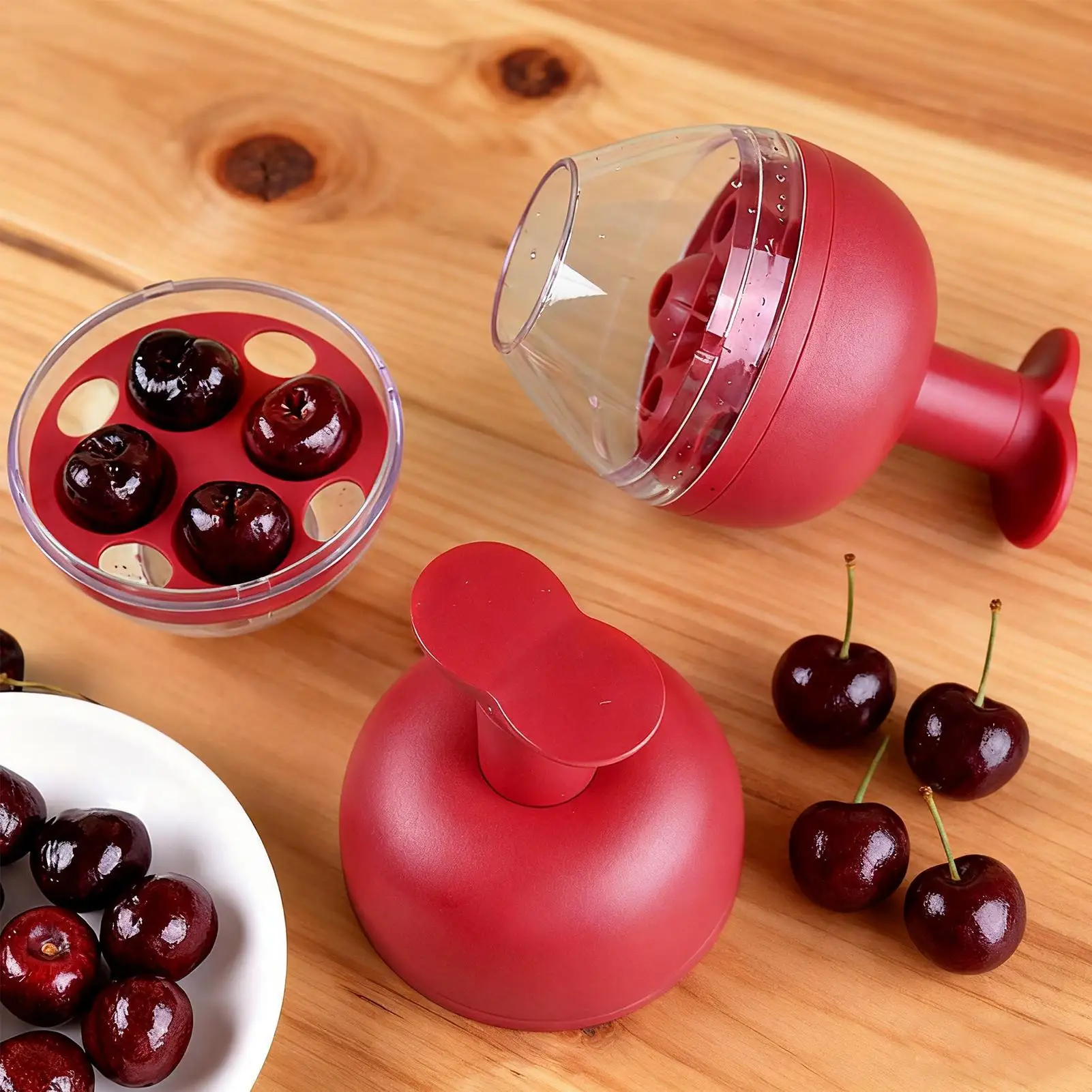 Multi Olive Stoner Tool Outdoor Cherry Pitter 4-Hole Cherry Plum Stoner For Fruit Plum Kitchen Jam Making Baking Camping Picnic