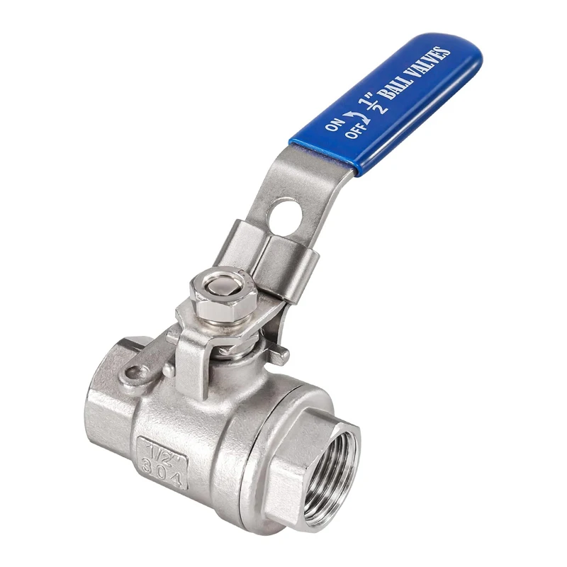 NPT 1/2 Ball Valve ,304 Stainless Steel Full Port Ball Valve,Heavy Duty Shut Off Valve for Brew Kettle/Mash Tun with Locking Tab