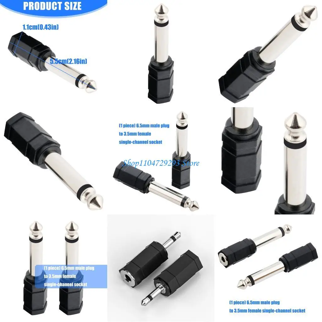 

Y2GD Durability Plate 6.5mm to 3.5mm Mono Audios Adapter Connectors Reliable