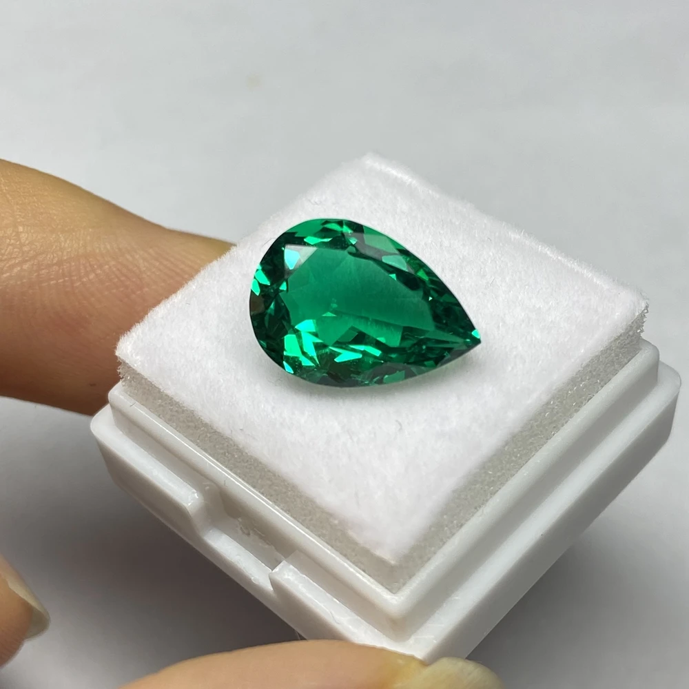 6x8mm-10x14mm Lab Grown Green Pear Emerald Idrothermico Colombia Inclusione Pietra preziosa per la creazione di gioielli Certificato GRA