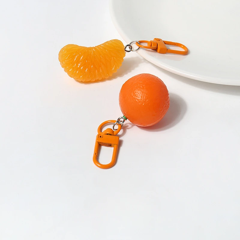 Simulation Fruit Orange Keychain Kawaii Key Chains Funny Pendant Versatile Simple Bag Small Pendant Mini Cute Accessories