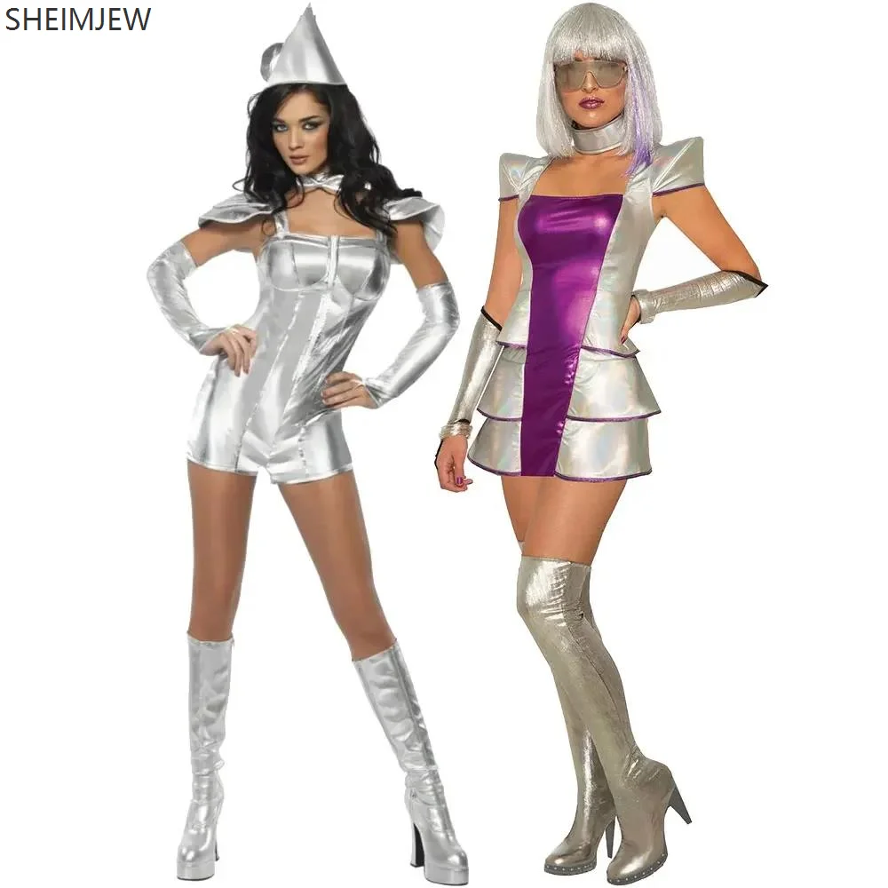 

Space Astronaut Women's Cosplay Anime Tin Man Stage Performance Space Costume Costume Halloween Carnival Party Adult Cool Dress