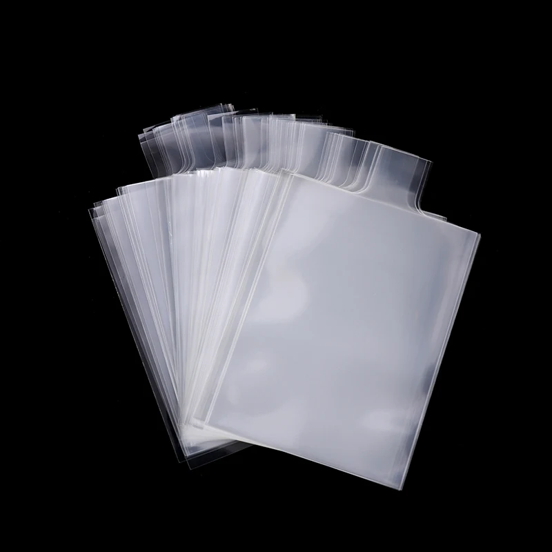 100Pcs Pull Tab Sleeves For Card Savers Semi-rigid Game Card Holders With Ears More Convenient Card Pickup