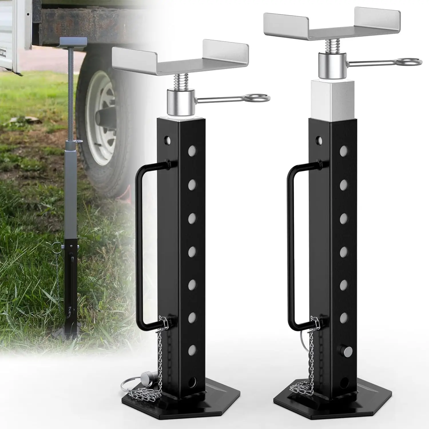 

2Pcs Heavy Duty RV Slide Out Support Jacks Adjustable 15''-35'' 5000LBS Universal Stabilizer Jack for Travel Trailer 5th Wheel Camper