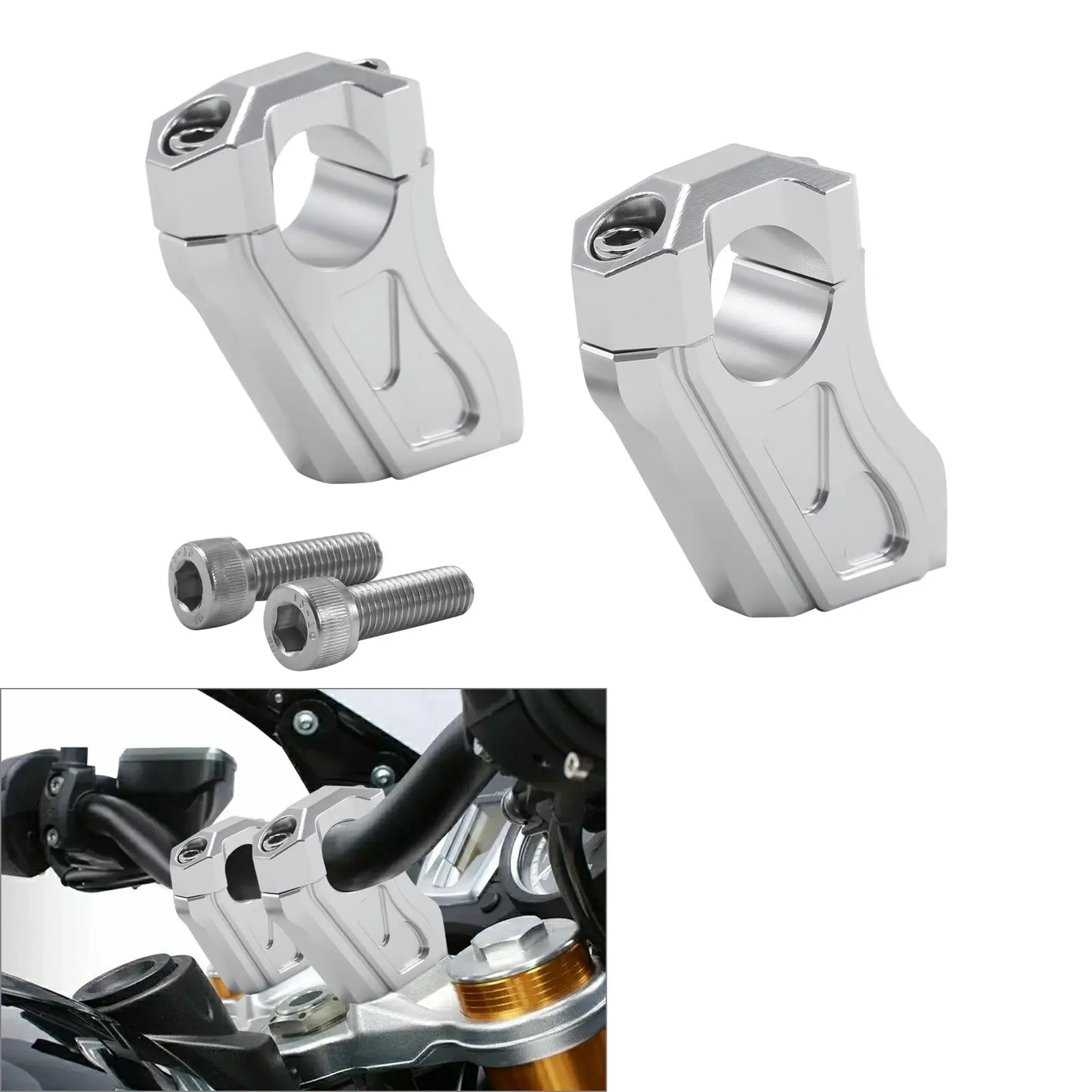 

Motorcycle Handlebar Riser Mount Clamps For BMW R NINET URBAN GS SCRAMBLER 2017-2020 SLASH 5 2019 PURE 2018