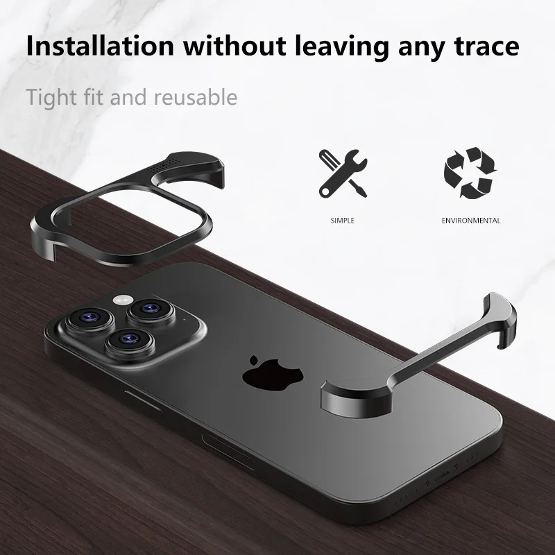 Unregelmäßige Metall-Stoßfänger-Handyhülle für iPhone 16 15 14 13 Pro Max Plus Aluminium-Kühlung Stoßfeste Hülle für 16ProMax Aluminium – Detail 3