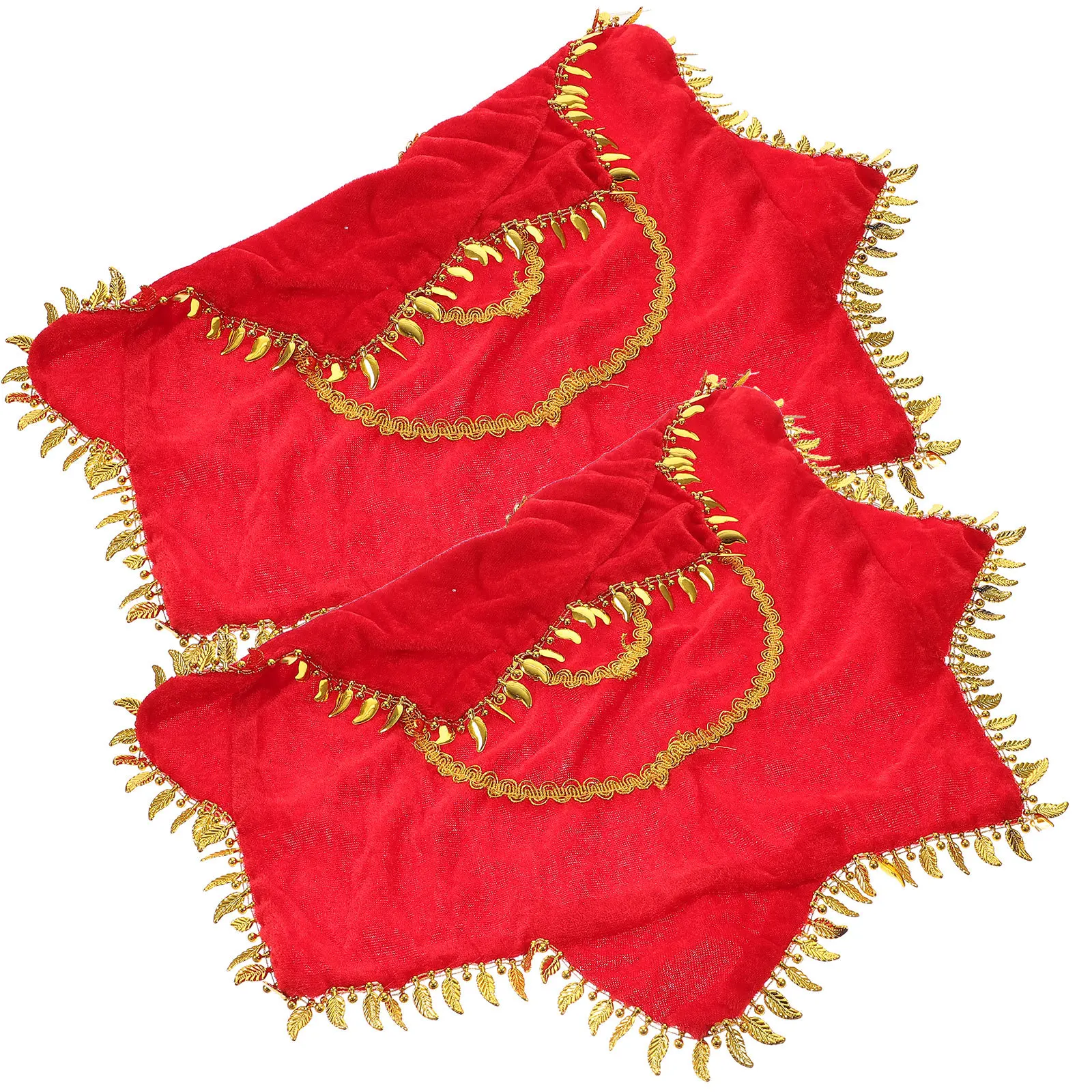 2Pcs Rotating H kerchief Props HighQuality Cloth Durable Stage Performance Masquerade Party Supplies Red H kerchief Octagonal