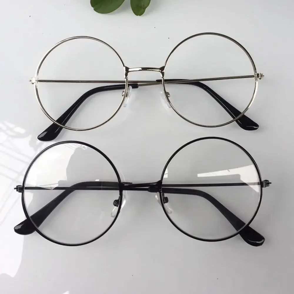 Fashion Vintage Retro Metal Frame Clear Lens Glasses Nerd Geek Eyewear Eyeglasses Oversized Round Circle Eye Glasses