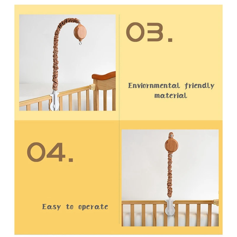 A93U-Bed Bell ขาตั้งเลียนแบบไม้กรอบผ้าเลียนแบบไม้ GRAIN Bed Bell จี้ไม้ GRAIN Music BOX