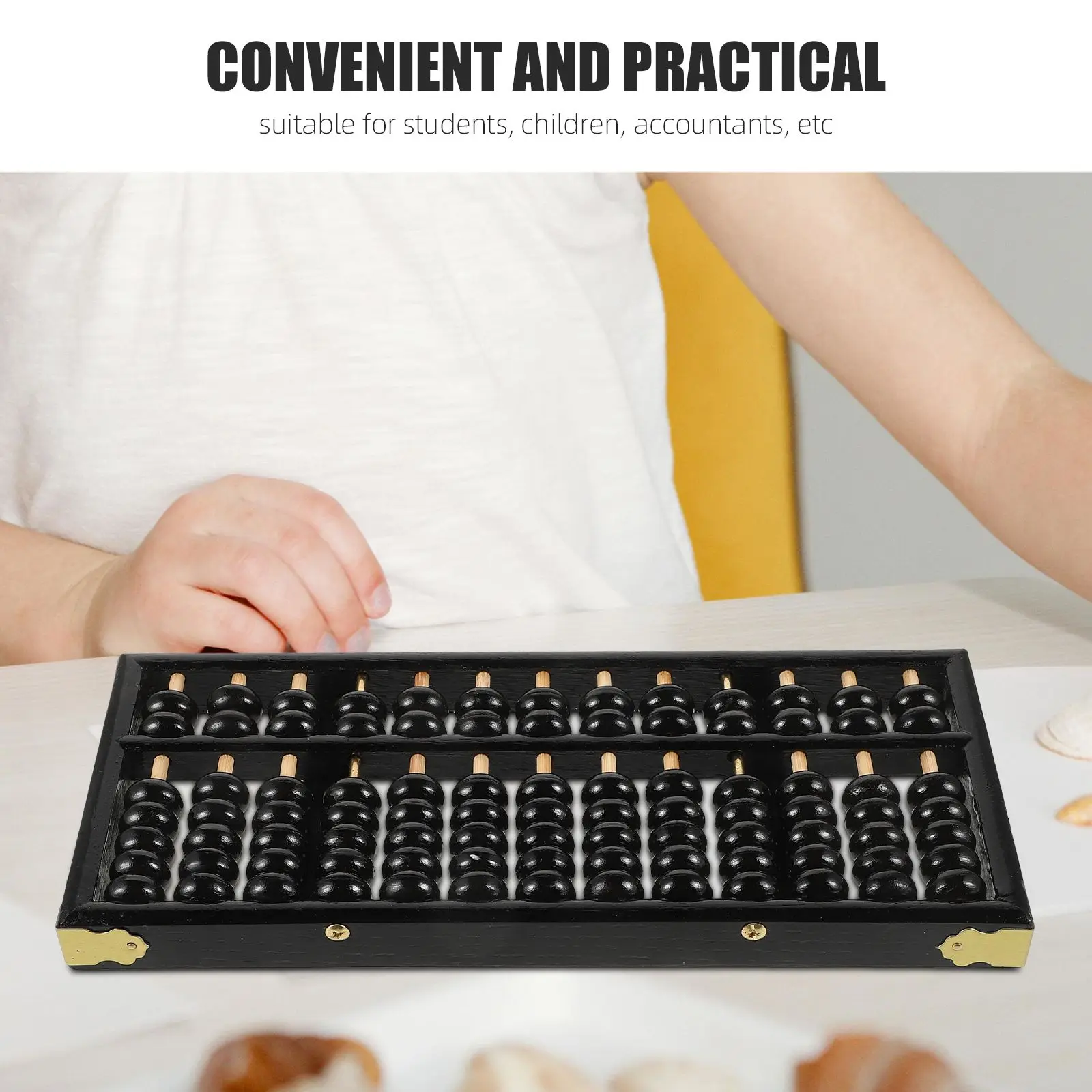 Wooden Abacus for Kids Children Arithmetic Frame Students Math Bead Counting Tool 13 Digits Rods Educational Toy Brain