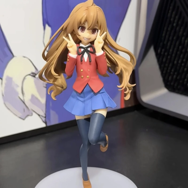 In Stock Bandai Original Tiger×Dragon Anime Figure Aisaka Taiga Pop Up Parade Toradora! Decorations Collector Toy Birthday Gifts