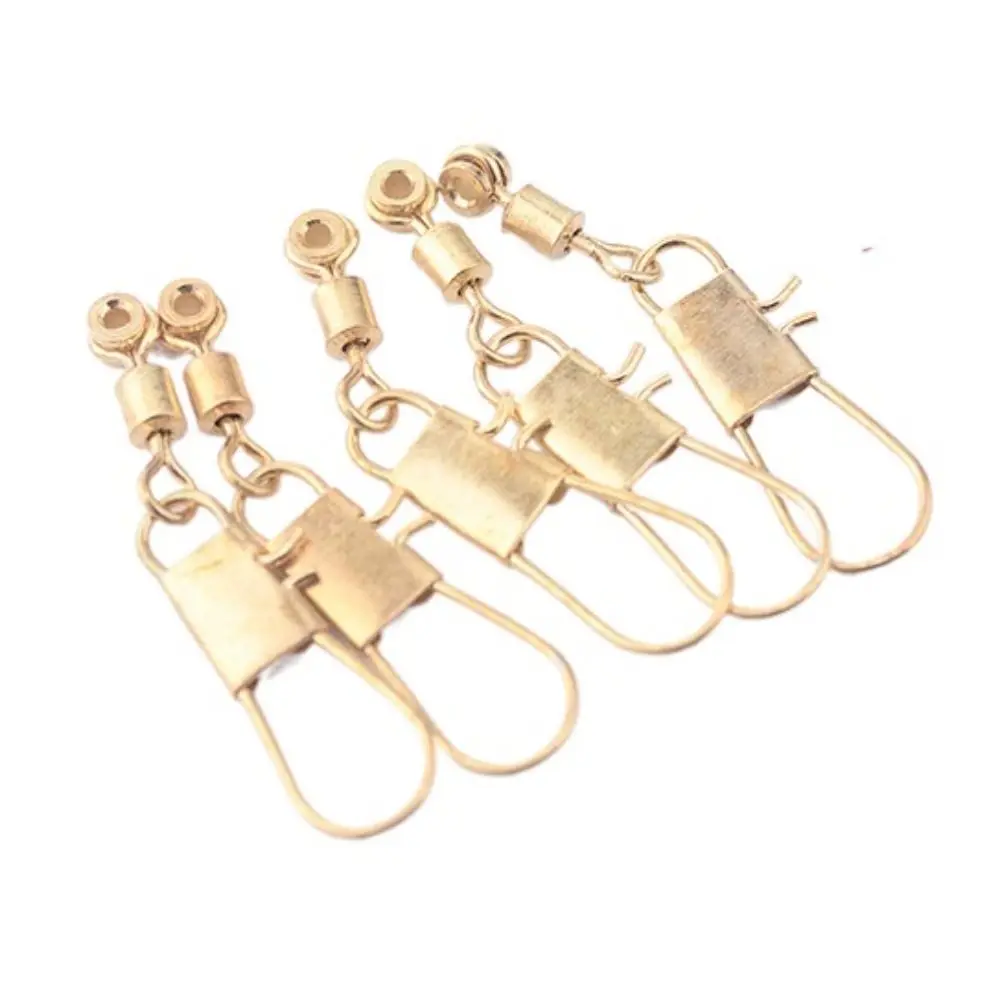 Pin Connector Copper Head Fishing Tools Shank Clip Connectors Fishing Line Sinker Space Bean Octagon Ring Fishing Swivels Hook