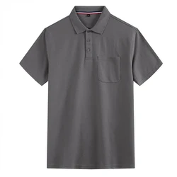 New Fashion Mens Polo Shirt for Men Tops Tees Men Loose Short Sleeve Comfortable Polo Plus Size Pocket Polo Shirts 6XL 7XL 8XL