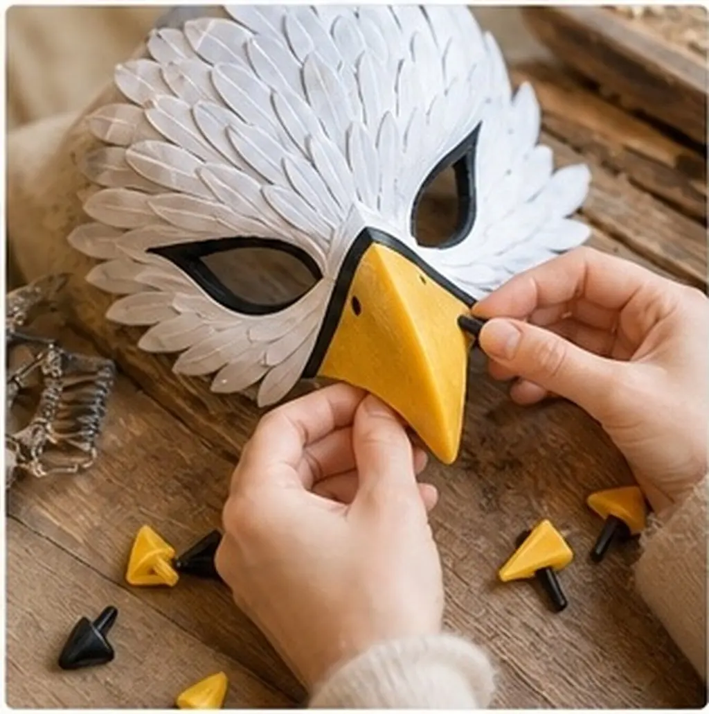 120Pcs Plastic Animal Mouth Inserts 7x15mm Realistic Bird Beak Accessories for Craft Supplies Puppet Costume Educational Use
