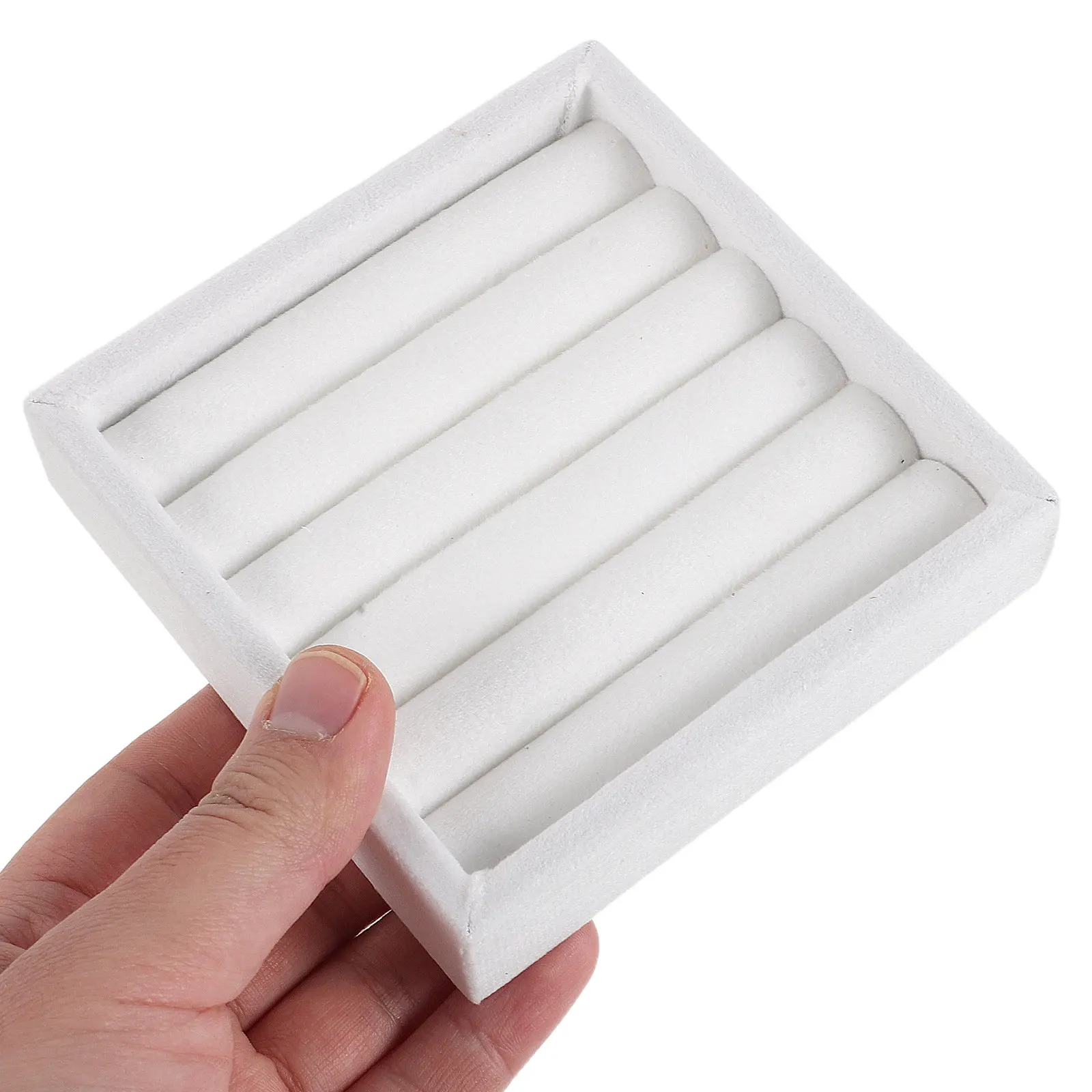 

Органайзер для украшений: лоток на 5 отделений для колец, штабелируемый, вставка для ящика, держатель для колец, дорожный органайзер, бархатный держатель для колец