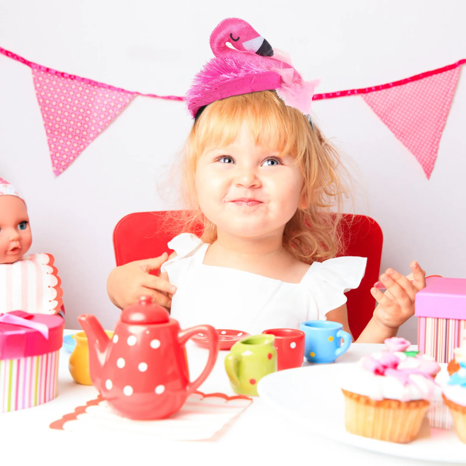 

1pc Headband Bands Head Flamingo Kids Toddler Girls Photo Prop Party Hair Flamingo Party Accessories Cosplay Festivals