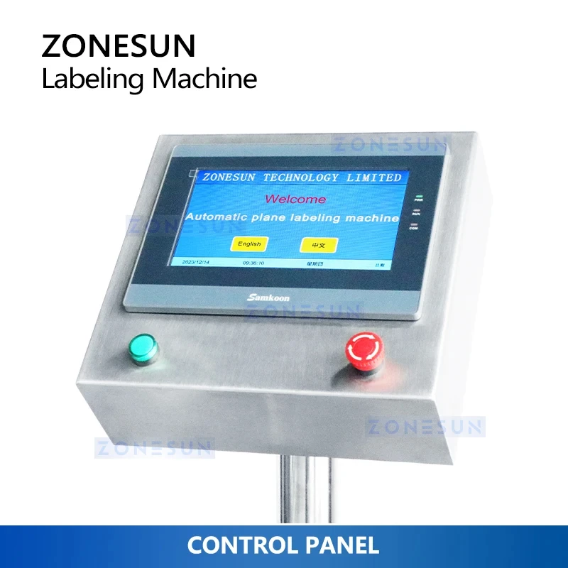 ZONESUN Automatic Three Side Labeling Machine Square Container Bottom Top Side Labeler Cookie Box Label Applicator ZS-TB831ST