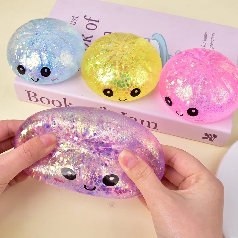 2026 Glitzer-Dumpling-Squishy mit Box – Sensorisches Quetschspielzeug zur Dekompression, langsam aufsteigend, für Stressabbau, Freundesgeschenk